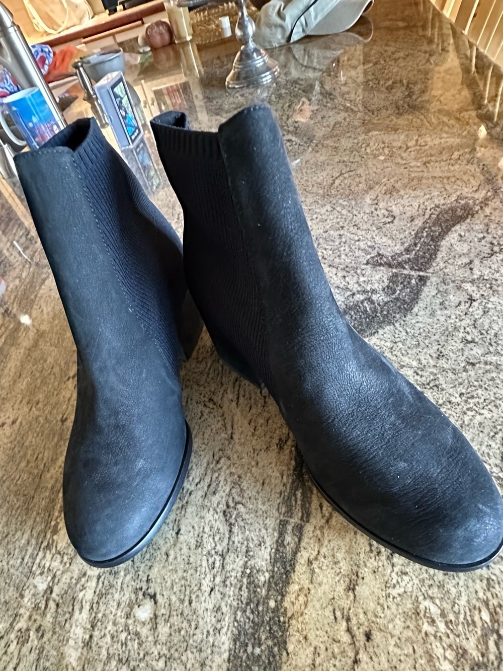 NWOT Eileen Fisher black suede booties size 9